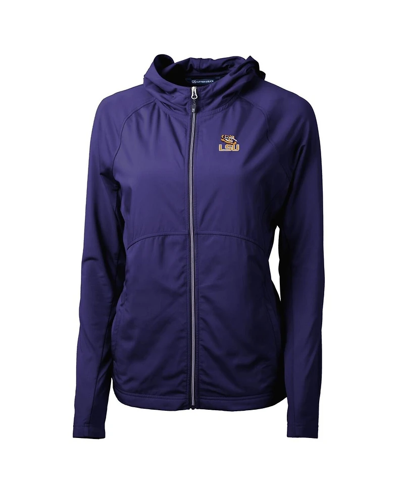 Cutter & Buck Women's Purple Lsu Tigers Adapt Eco Knit Full-Zip Hoodie