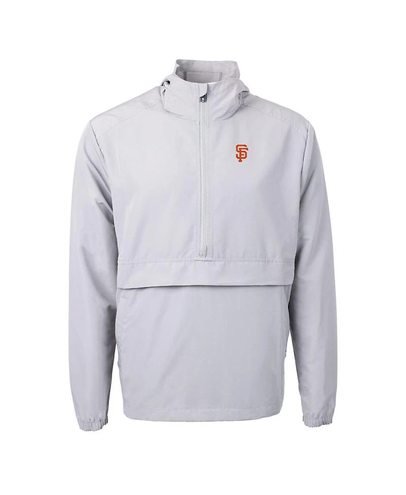 Cutter & Buck Men's Gray San Francisco Giants Charter Eco Half-Zip Anorak Jacket