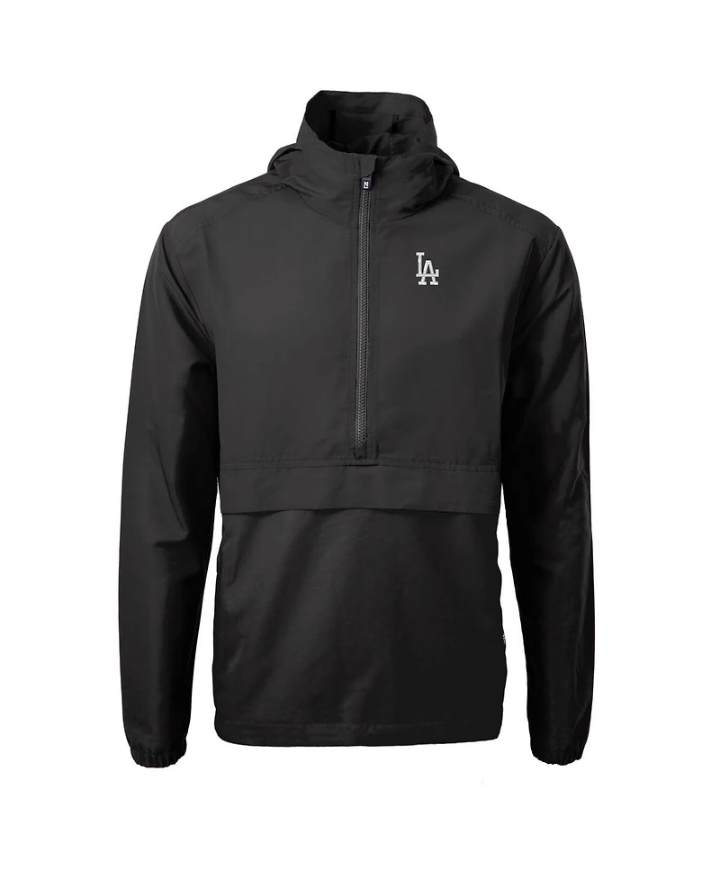 Cutter & Buck Men's Black Los Angeles Dodgers Charter Eco Half-Zip Anorak Jacket