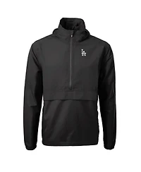 Cutter & Buck Men's Black Los Angeles Dodgers Charter Eco Half-Zip Anorak Jacket