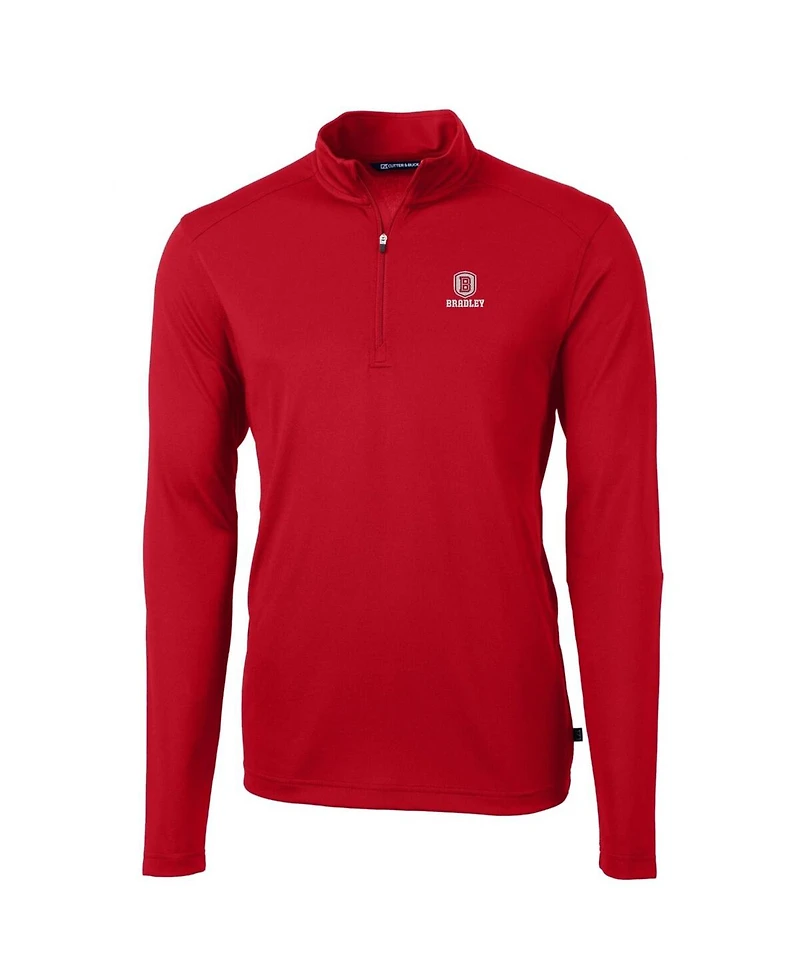 Cutter & Buck Men's Red Bradley Braves Big Tall Virtue Eco Pique Quarter-Zip Pullover Top