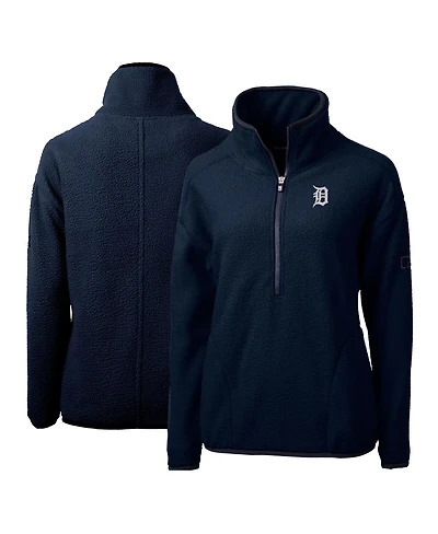 Cutter & Buck Women's Navy Detroit Tigers Cascade Eco Sherpa Fleece Quarter-Zip Pullover Jacket