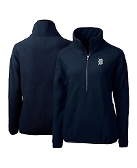 Cutter & Buck Women's Navy Detroit Tigers Cascade Eco Sherpa Fleece Quarter-Zip Pullover Jacket