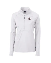 Cutter & Buck Women's White South Carolina Gamecocks Adapt Eco Knit Half-Zip Pullover Jacket