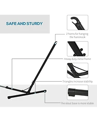Outsunny Universal Hammock Stand 10-13ft Adjustable Steel Stand Space-Saving and Portable Carrying for Indoor and Outdoor Use, Black
