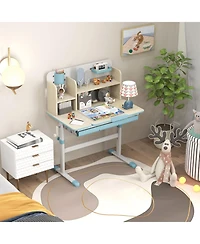 Gouun Kids Wood Rolling Folding Computer Standing Desk with Drawers