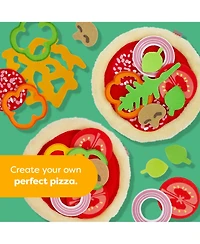 Haba Pizza Play Food Set for Kids Play Kitchen - Felt Toy Food Pizza with Toppings and Wooden Kids Kitchen Accessories for Ages 3+