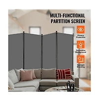 Sugift 4-Panel Fabric Folding Room Divider with Steel Frame, 72.4 in Tall Portable Privacy Screen