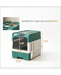 Aostirmotor Pet Litter Box, Fully Enclosed Box