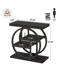 Tribesigns End Table, 4-Tier Narrow Side Table with Storage Shelves, Industrial Bedside for Bedroom