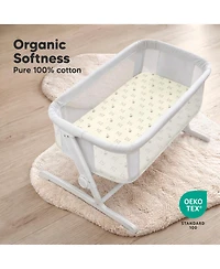 KeaBabies Bassinet Sheet for Boys, Girls, 2-Pack Soothe Bassinet Sheets for Baby Delight Dreamer Bedside Sleeper, Rectangle 32x21