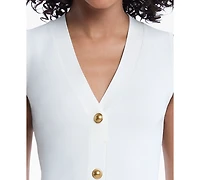Michael Kors Women's V-Neck Sleeveless Midi Dress