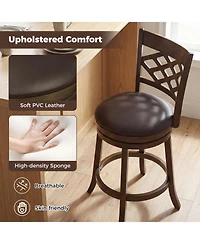 Slickblue Counter Height Bar Stools Set of 2 with Rubber Wood Frame