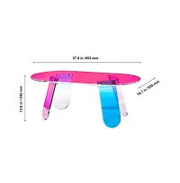 Sugift Iridescent Acrylic Coffee Table, Thick Panel