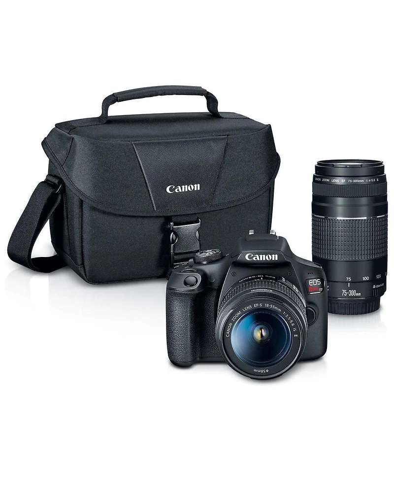 Canon Eos Rebel T7 24.1MP Dslr Camera with Ef-s 18-55mm f/3.5-5.6 Is Ii Lens and Ef 75-300mm f/4-5.6 Iii Lens - Bundle with 32GB Sdhc Card, 58mm