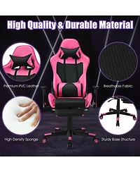 Gouun Metal Frame Ergonomic Gaming Chair with Massage Lumbar Pillow and Footrest