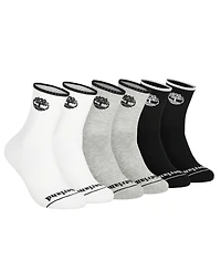 Timberland Men's 6-Pack Tipped High Quarter Logo Sock