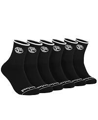 Timberland Men's 6-Pack Tipped High Quarter Logo Sock