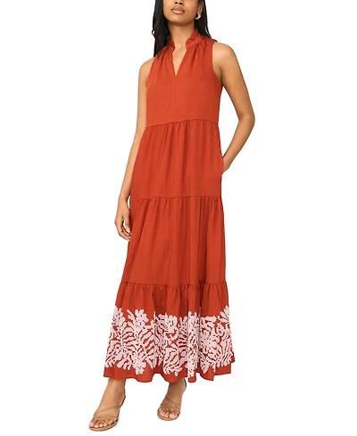 Msk Women's V-Neck Sleeveless Dress