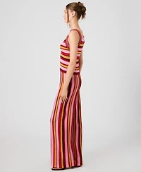 French Connection Womens Striped Sleeveless Top Motley Knit Striped Flare Pants