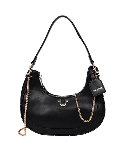 True Religion Zip Top Crescent Hobo Bag