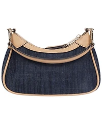 True Religion Blair Denim and Pu Shoulder Bag Logo Mini with Detachable Strap