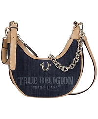 True Religion Bailey Denim and Pu Hobo Bag