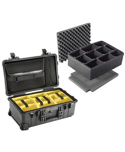 Pelican 1510SC Watertight Wheeled Carry On Hard Studio Case with Dividers