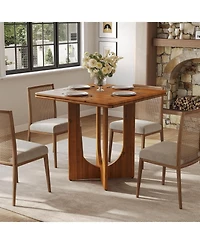 Tribesigns Wooden Square Dining Table for 2-4 People, Small Dinner Table for Dining Room, Kitchen, Small Space