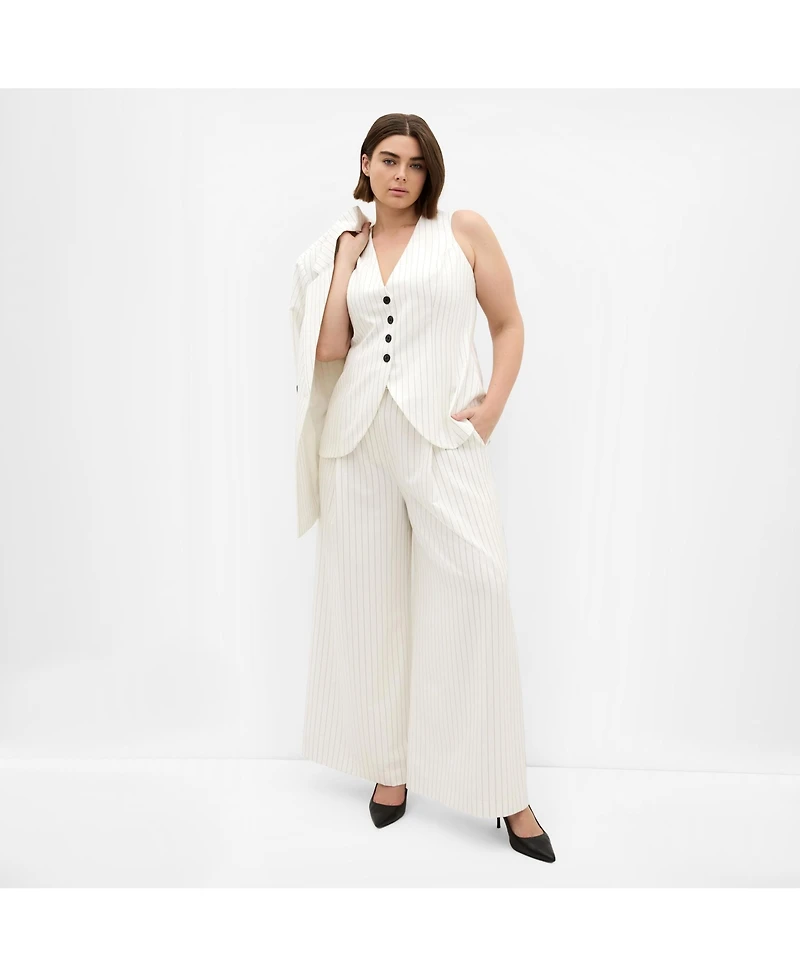 City Chic Women's Pinstripe Wide Leg Pant