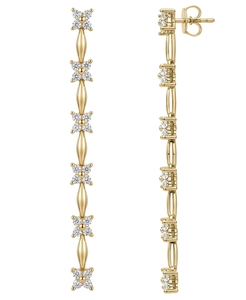 Wrapped in Love Diamond Flower Drop Earrings (1/2 ct. t.w.) in 14k Yellow Gold