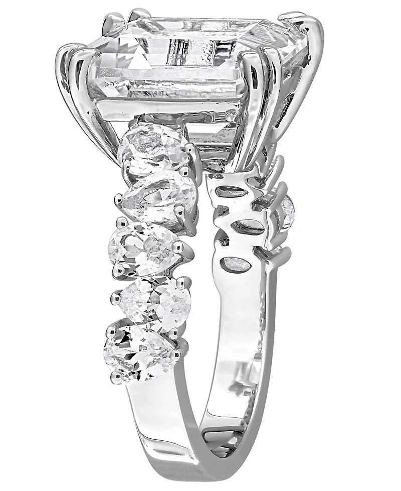 Macy's Lab Grown Blue Sapphire (5 ct. t.w.) & Lab Grown White Sapphire (2-1/5 ct. t.w.) Ring in Sterling Silver (Also Available in Ruby)
