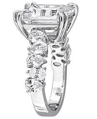 Macy's Lab Grown Blue Sapphire (5 ct. t.w.) & Lab Grown White Sapphire (2-1/5 ct. t.w.) Ring in Sterling Silver (Also Available in Ruby)