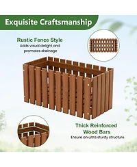 Gouun Solid Wood Raised Garden Bed with Slatted Design