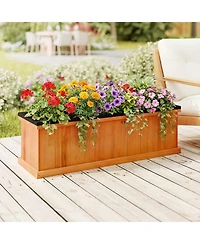 Gouun Pine Wood Planter Box with Drainage Holes and Liner