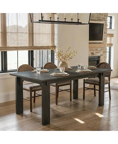 Homsee Solid Wood Top Dining Table - Extra Large Espresso Wood Kitchen Table, Heavy Duty Farmhouse Table for 8-10 People