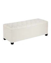 Sugift Storage Ottoman Bench, Button-Tufted End of Bed Bench with Side Bags