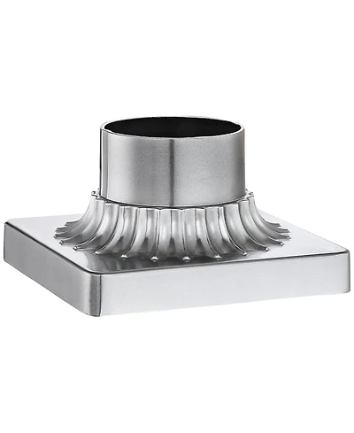 Franklin Iron Works Outdoor Pier Mount Post Adapter Chrome Aluminum Fluted Base 5 3/4" for Post Garden Yard