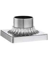 Franklin Iron Works Outdoor Pier Mount Post Adapter Chrome Aluminum Fluted Base 5 3/4" for Post Garden Yard