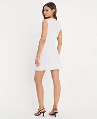 Good American Women's Button Front Square Neck Mini Dress