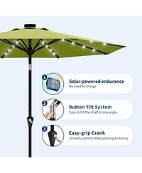 gaomon 10FT Outdoor Table Solar Patio Umbrella with 32 Led Lights, Uv Protection for Pool, Deck.