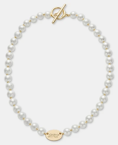 Lauren Ralph Lauren Imitation Pearl Logo 16" Collar Necklace