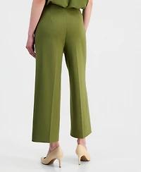 Anne Klein Women's High-Rise Cropped Wide-Leg Pants