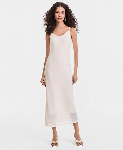 I.n.c. International Concepts Women's Crystal Embellished Cotton Sweater Dress, Macy's Exclusive