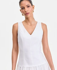 I.n.c. International Concepts Women's Sleeveless Linen-Blend Drop-Waist Dress, Macy's Exclusive