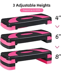 Zeny 31 Aerobic Step Platform Adjustable Exercise Workout Stepper with Stable Risers Stand Up Steppers for Exercise at Home Fitness Equipment