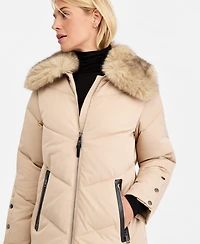 Dkny Women's Faux-Fur-Collar Puffer Coat