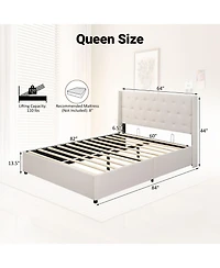 Slickblue Modern Queen Storage Bed with Lift Up Platform Design