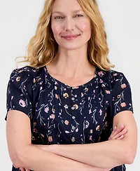 Style & Co Petite Cotton Flutter-Sleeve Top, Macy's Exclusive