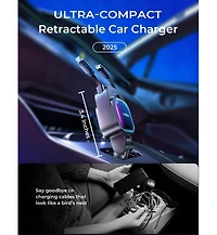 Lisen 96W Truck Car Charger 24V, 4-in-1 Fast Charging Adapter with Retractable Cables, Usb-c and Usb-a for iPhone, Samsung, iPad